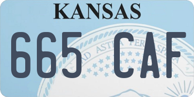 KS license plate 665CAF
