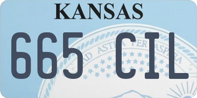 KS license plate 665CIL