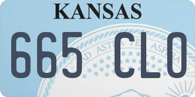 KS license plate 665CLO