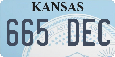 KS license plate 665DEC