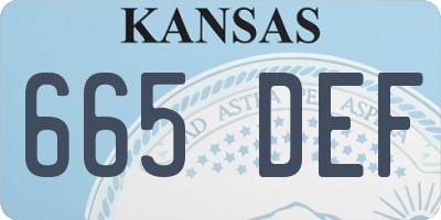 KS license plate 665DEF