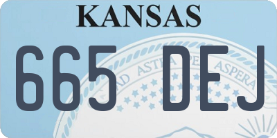KS license plate 665DEJ