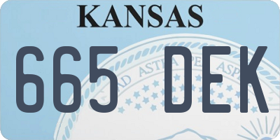 KS license plate 665DEK