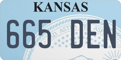 KS license plate 665DEN