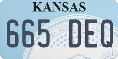 KS license plate 665DEQ