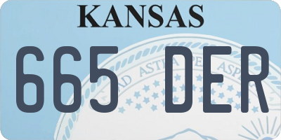 KS license plate 665DER