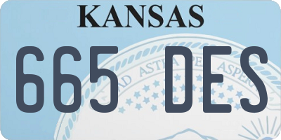 KS license plate 665DES