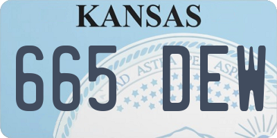 KS license plate 665DEW