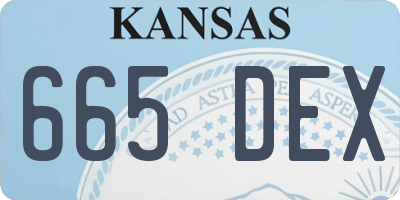 KS license plate 665DEX