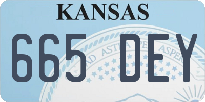 KS license plate 665DEY