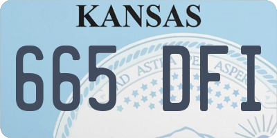 KS license plate 665DFI
