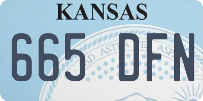 KS license plate 665DFN