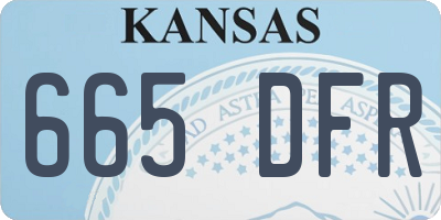 KS license plate 665DFR