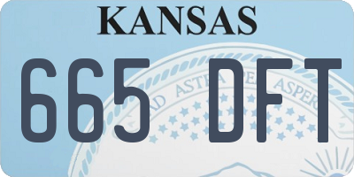 KS license plate 665DFT