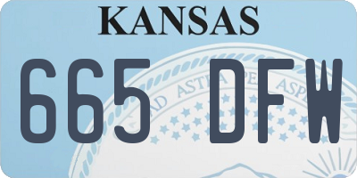 KS license plate 665DFW