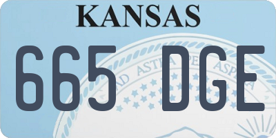 KS license plate 665DGE
