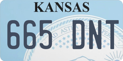 KS license plate 665DNT