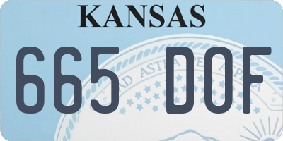 KS license plate 665DOF