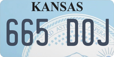 KS license plate 665DOJ