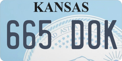 KS license plate 665DOK