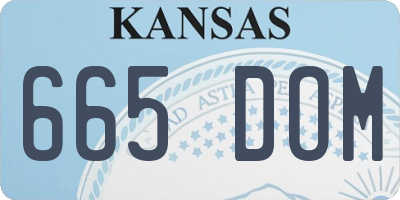 KS license plate 665DOM