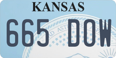 KS license plate 665DOW