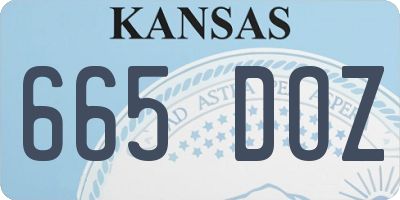 KS license plate 665DOZ