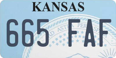 KS license plate 665FAF