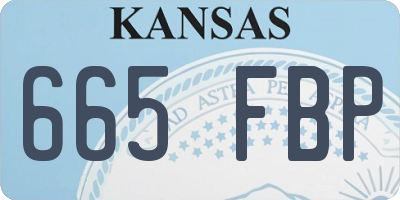 KS license plate 665FBP