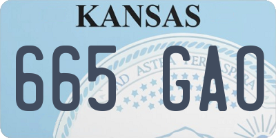 KS license plate 665GAO