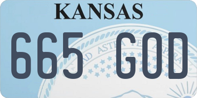 KS license plate 665GOD