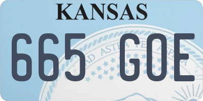 KS license plate 665GOE