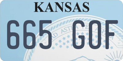 KS license plate 665GOF