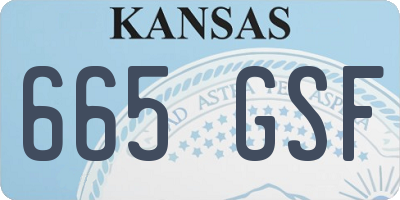 KS license plate 665GSF