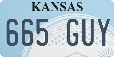 KS license plate 665GUY