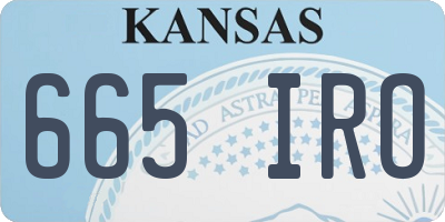KS license plate 665IRO