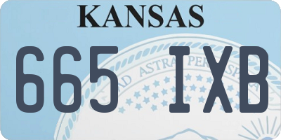 KS license plate 665IXB