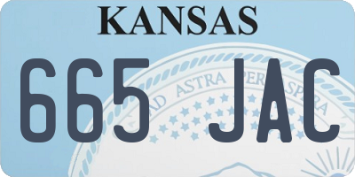 KS license plate 665JAC