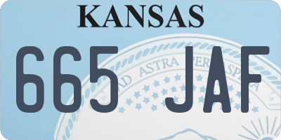 KS license plate 665JAF