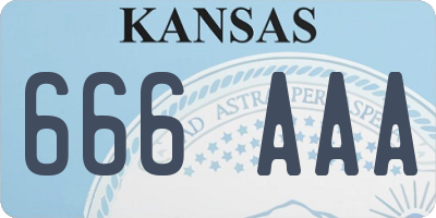 KS license plate 666AAA