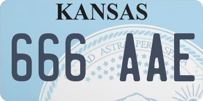 KS license plate 666AAE