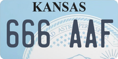 KS license plate 666AAF