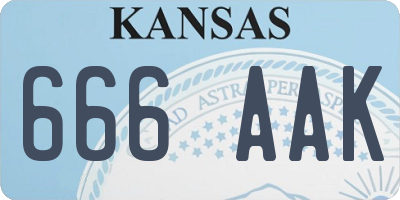 KS license plate 666AAK