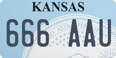 KS license plate 666AAU
