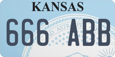 KS license plate 666ABB