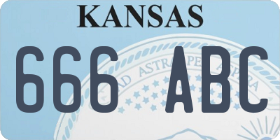 KS license plate 666ABC