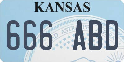 KS license plate 666ABD