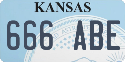 KS license plate 666ABE