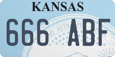 KS license plate 666ABF