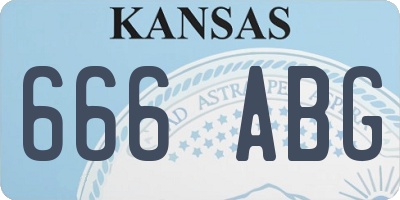 KS license plate 666ABG